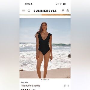 Summersalt Ruffle Backflip Black Swimsuit